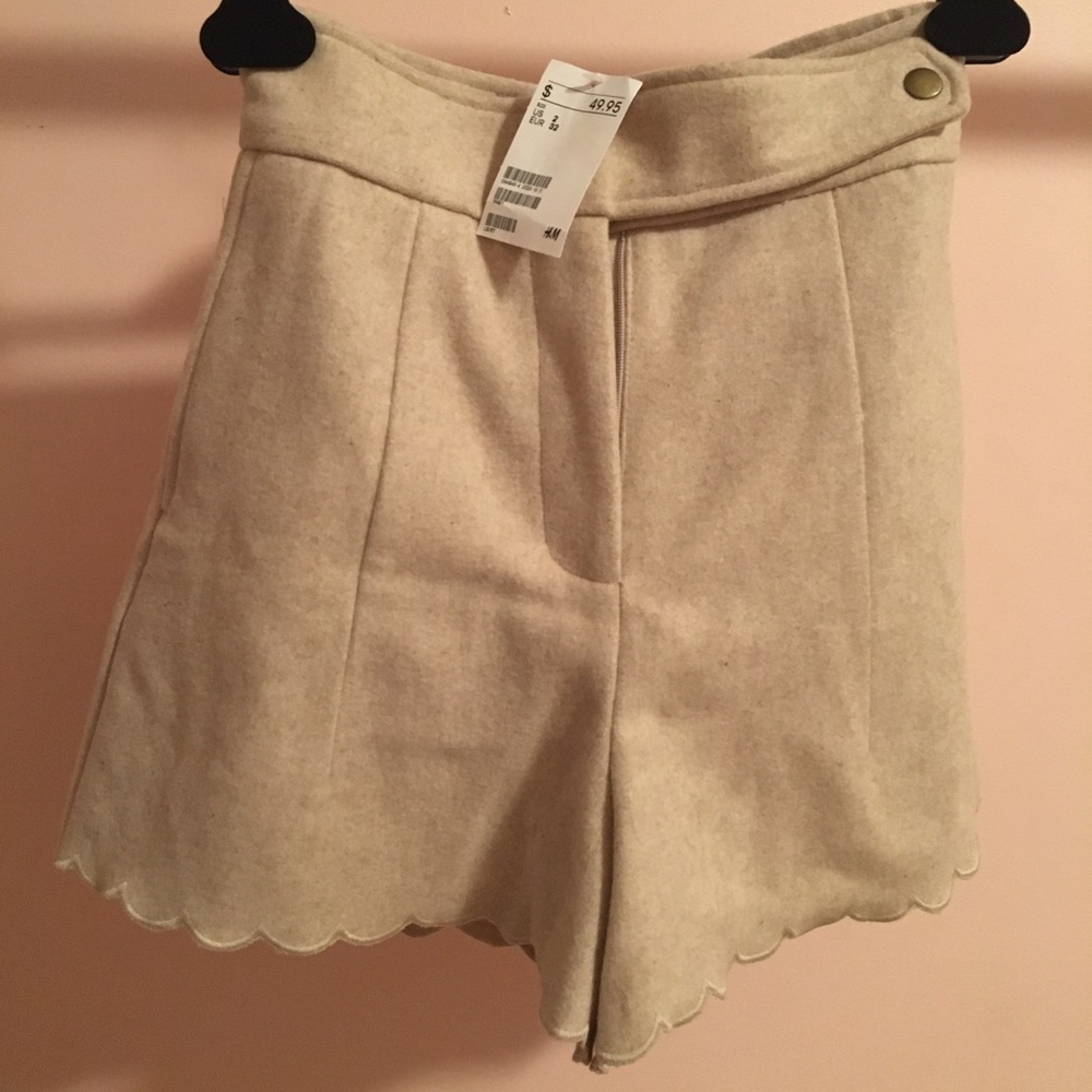 Scalloped High Waist Shorts